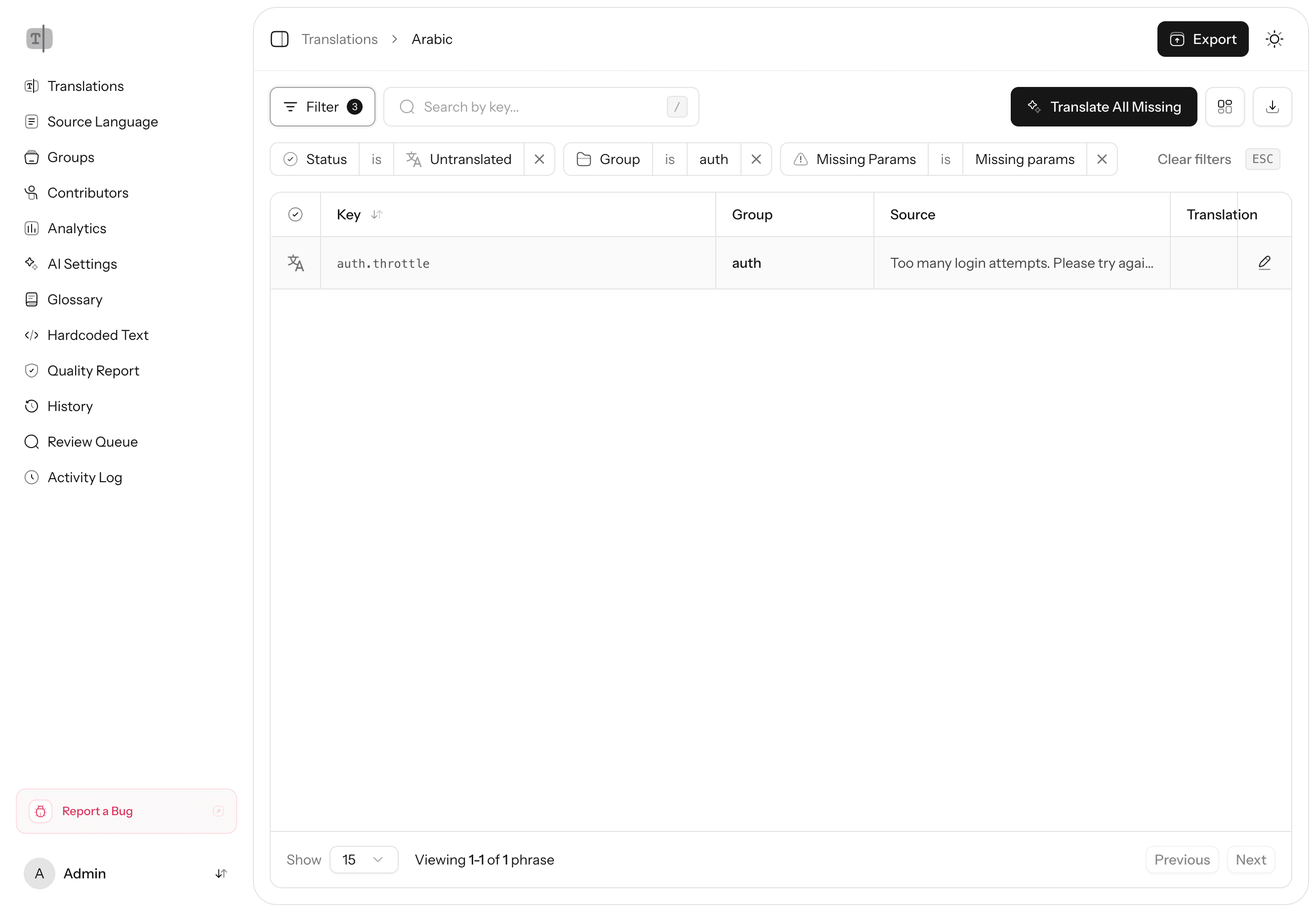 Translations v2 Search
